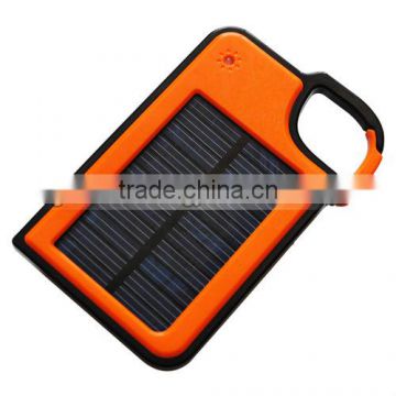 High quality 5.5V 1450MAH solar power bank charger with hook for mobile