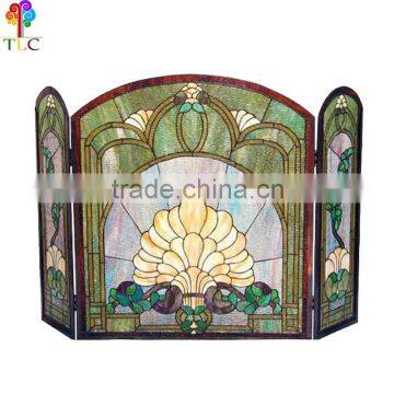F-4 Flower tiffany style fireplace stained glass fireplace wholesale tiffany stained glass windows
