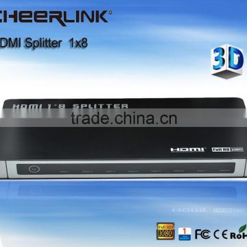 OEM full hd 1080p 8-port hdmi splitter 1x8/ black