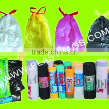 Biodegradable Draw tape Plastic trash Bags