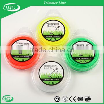 High Quality 2.0mm X 15M Nylon Grass Trimmer Line / Nylon Cutting Grass Rope for Brush Cutter