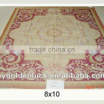 8x10 Handmade french aubusson pure wool carpet