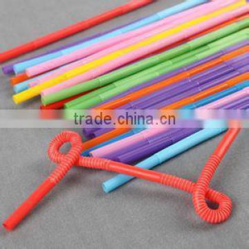 disposable solid crazy folding art plastic drinking straw