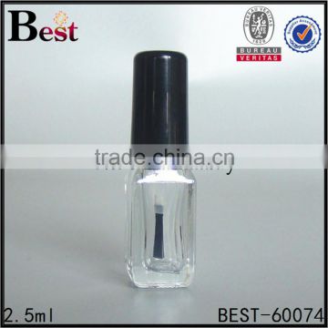 2.5ml square clear empty custom nail polish bottle
