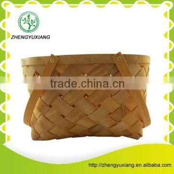 Handwoven shopping wood chip basket