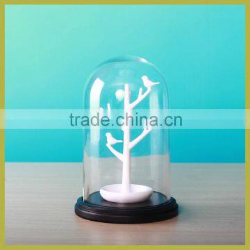 glass bell jar with MDF black base