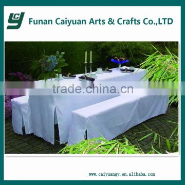 White fabric wedding outdoor table sets cover