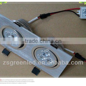 high power square 2*3W ceiling light led grillelights of Ceilinglight