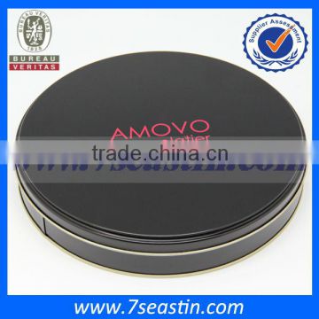 Elegant Black Round Shaped Empty Metal Tin Box For Chocolate Cookies Candy Packaging