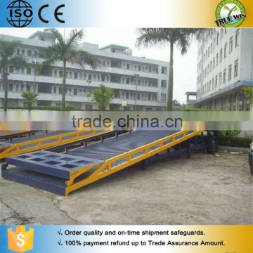 Hydraulic Mobile loading ramps for forklift with two wheels/hydraulic ramp for truck
