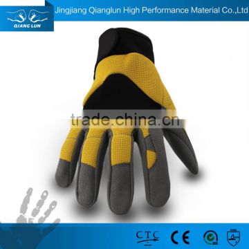 Customized high visibility breathable work leather gloves