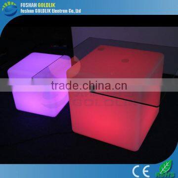 Decorative high quality plastic cube stool for outdoor and indoor GKC-040RT