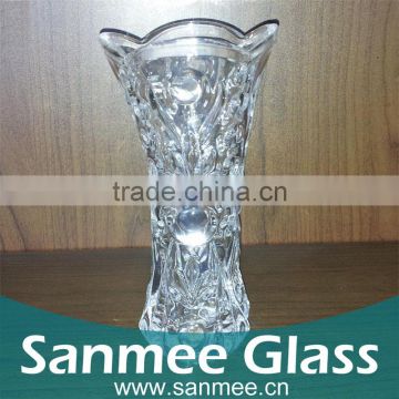 Crystal Embossed Home Decoration Glass Vase