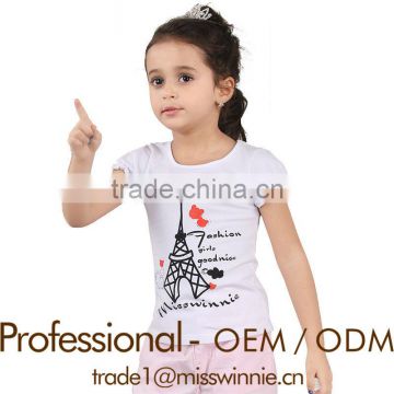 new design girls printed t-shirt children pattern t-shirts