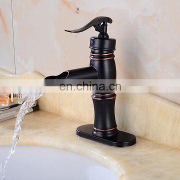 China faucet factory hand wash brass black basin bathroom faucet