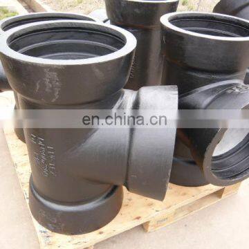 EN545 ductile cast iron fittings all socket tee