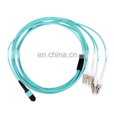 5 meters 8 cores MPO Female LC PC OM3 Fan Out Optical Fiber Patch cord MPO MTP fiber Patch cord 5m lc uniboot