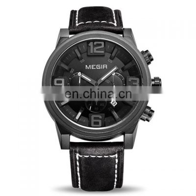 Megir 3010 Casual Mens Watches Top Brand Luxury Men's Quartz Stainless Steel Case Back Watch Megir Brand Watch for Man Montre Fe