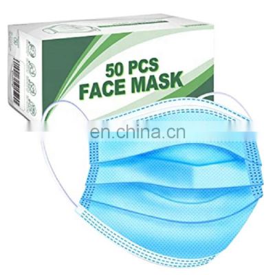 Disposable Protective Facemask Non-Woven 3ply Colored Melt-Blown Earloop Men Face Mask