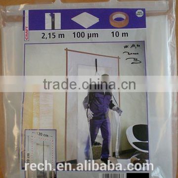 China quality low price polyethylene transparent painting protect zipper dust sheet