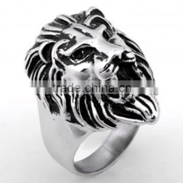 Lion logo raised stainless steel rings personalized jewelry