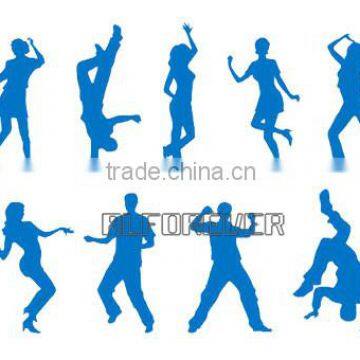 Hip-hop dancers removable wall decal sticker
