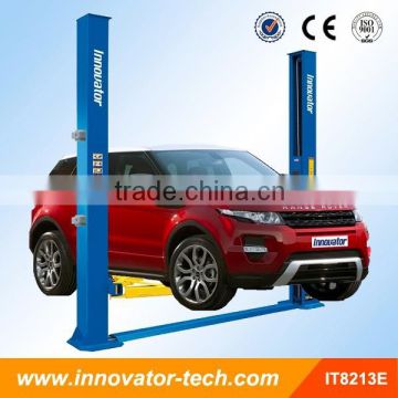 Electrical release two post floor plate car lift