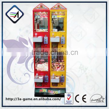 Coin Operated Mini House Claw Game Mini Crane Machine For Shopping Mall
