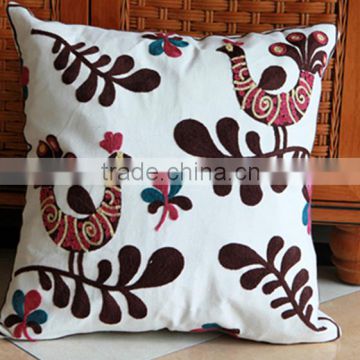 China stock seat cushion covers, hand 100%cotton canvas towel embroidery decorative covers