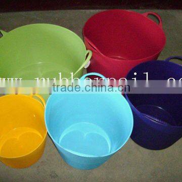 plastic flexible buckets on REACH;big colorful storage bucket with handles