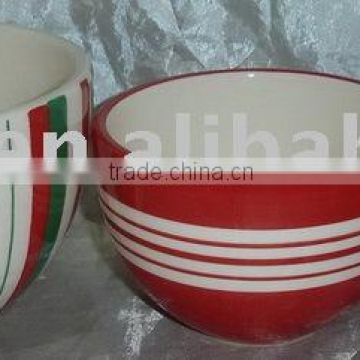 ceramic mixing bowl set by handpainted with different patterns