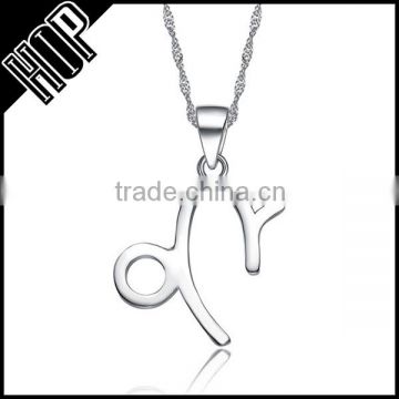 Trending Hot sale Fashion 925 Silver Plated metal Capricorn pendant for necklace