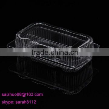 100% food grade biodegardarable BOPS clear rectangular plastci cheap cake box with lock lid