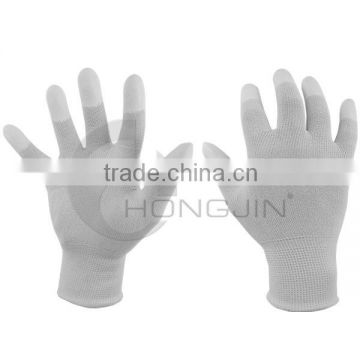 PU Coated Fingertips Antistatic Nylon Work Glove