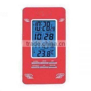 Wireless Atomic Table Clock, Thermometer/Display In/Out Temperature, Blue/Green Backlight Selectable