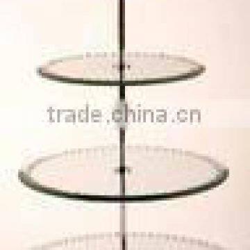 high quality round 3-tier tempered glass cake stand