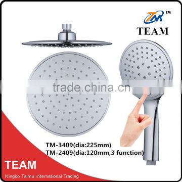 TM-8026 bathroom shower accessory set ABS plastic chrome big rain shower head set