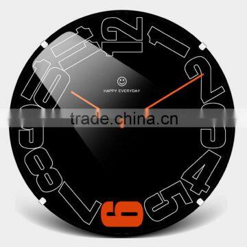 30cm promotional plastic black round clock