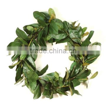 artificial magnolia leaf wreath