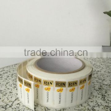 Accept custom order high quality printing food labels paper material adhesive stickers in roll