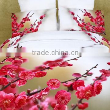 3D new flower bedding set 100% cotton reactive printed
