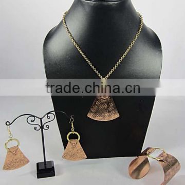 High Fashion Women Jewelry Necklace Copper Finish Copper Ear Rings, Copper Bracelet, Copper Cuff
