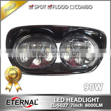 90W high power 5.75" Harley motorcycle headlight round double headlamp dual beam light for 98-13 Road Glide models