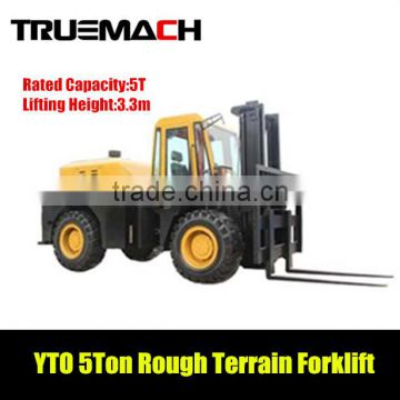 YTO 5 tons 4wd diesel off-road rough terrain forklift truck
