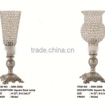 NEW STYLE CRYSTAL BEADS SHADE ANTIQUE EMBOSSED TABLE LAMP
