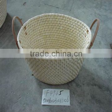 Lucky Weave Wholesale make corn husk weaving basket corn leaf rope basket
