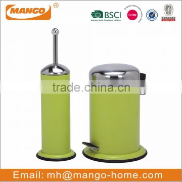 Colorful Metal Toilet brush and Foot Pedal Trash Can
