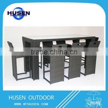 High Top Wicker Bar Table And Chair Set