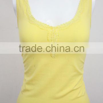 Light yellow tank top for ladies seamless tank top factory Shantou city