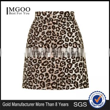 Customized Made Animal Leopard A Line Skirt For Ladies High Waist Sexy Skirt Cheap Sareer Wholesale